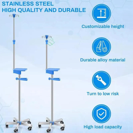 Adjustable IV Pole with Tray (CLEARANCE PRICE) - 4M-IVPOLE-TRAY - 4MOBILITY WA