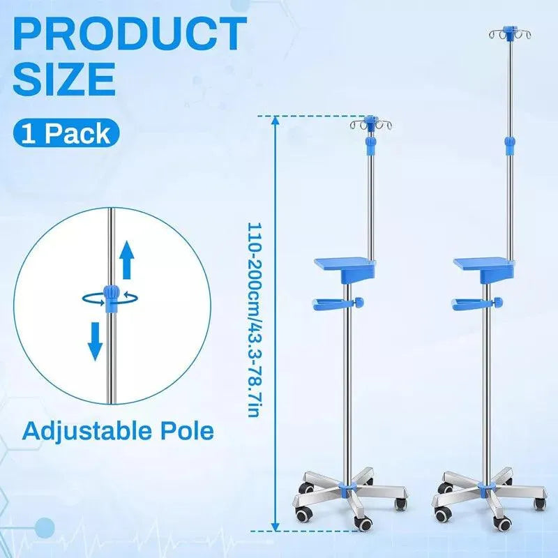 Adjustable IV Pole with Tray - 4M_IVPOLE_TRAY - 4MOBILITY WA