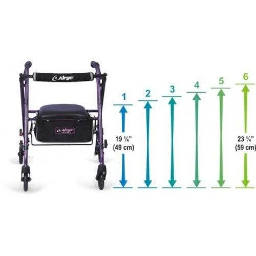 AIRGO Airgo Ultra-Light Rollator - Eggplant HMR700950 - 4MOBILITY WA - Mandurah