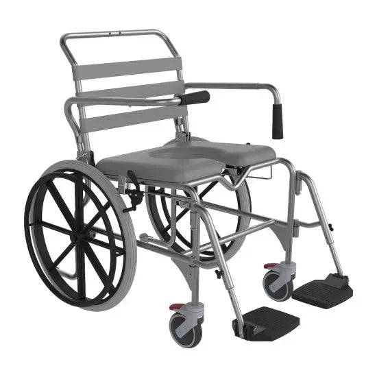 Aspire commode seat wheelchair with detachable footrests and comfortable seating for easy mobility