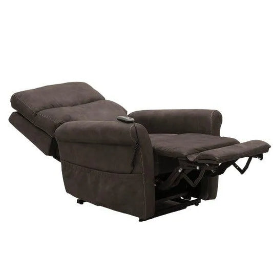Aspire Da Vinci lift recliner chair in dark fabric with adjustable reclining feature for comfort