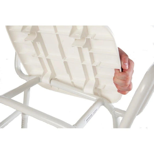 Aspire shower stool for disabled with sturdy base and ergonomic handle for easy lifting