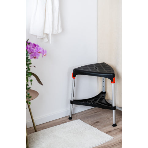 King Triangle shower Stool with Tray - Adjustable Height
