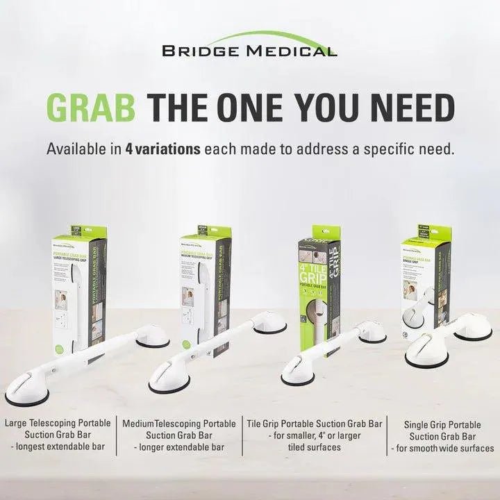 BRIDGE MEDICAL Single Grip Portable Suction Grab Bar HMRBC201 - 4MOBILITY WA - Mandurah