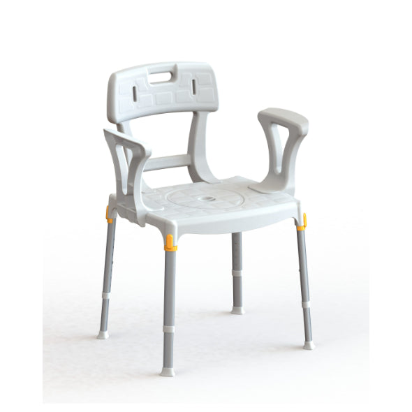 King Commode Chair with Backrest and Armrest