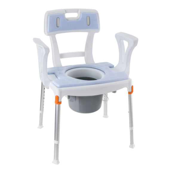 King Commode Chair with Backrest and Armrest