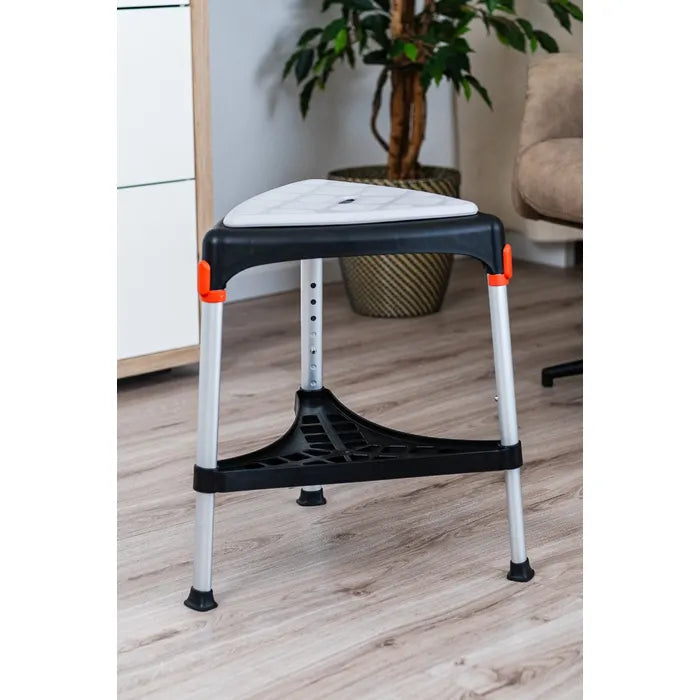 King Triangle shower Stool with Tray - Adjustable Height