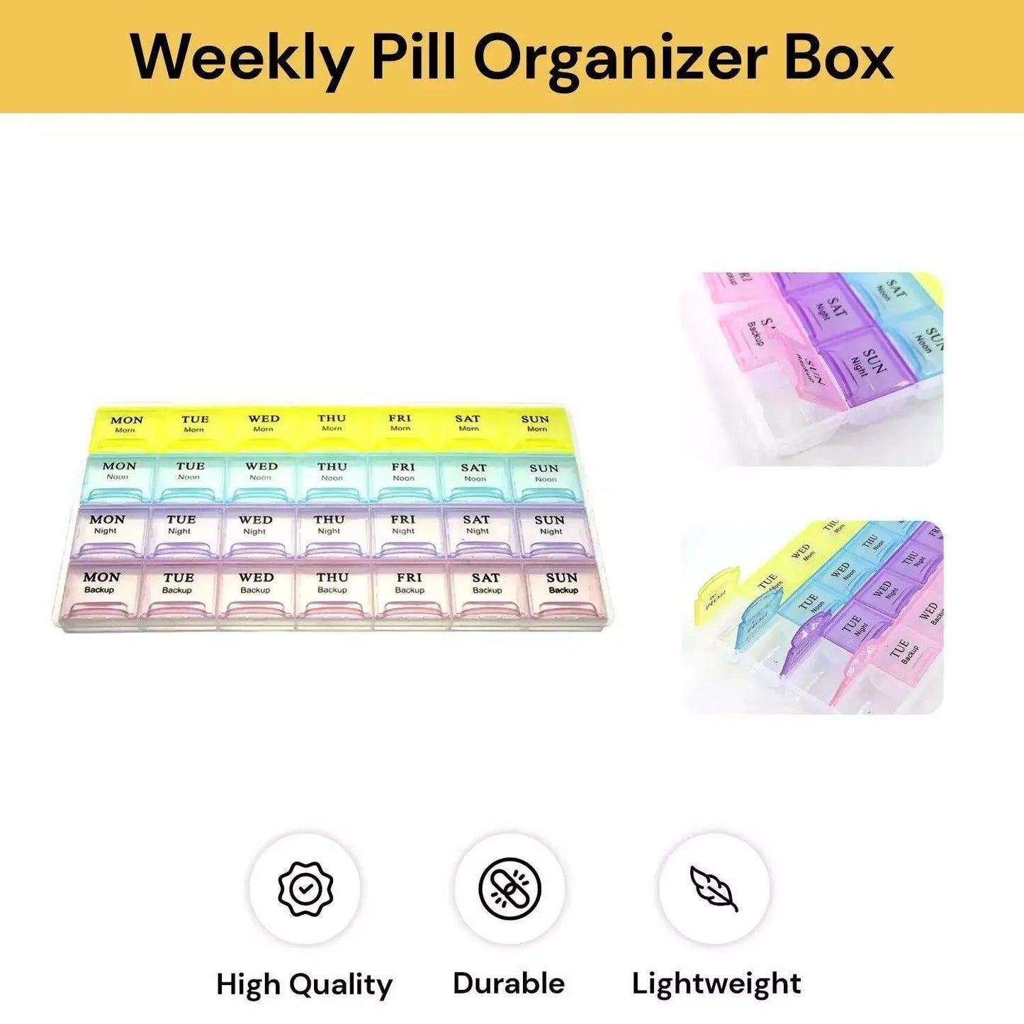 Medication Storage Box Weekly Pill Organiser Case 28 Days - 4M-MBOX-28 - 4MOBILITY WA