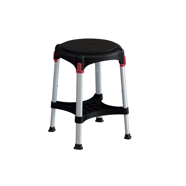 King Rotating Round Shower Stool with Tray - Adjustable Height