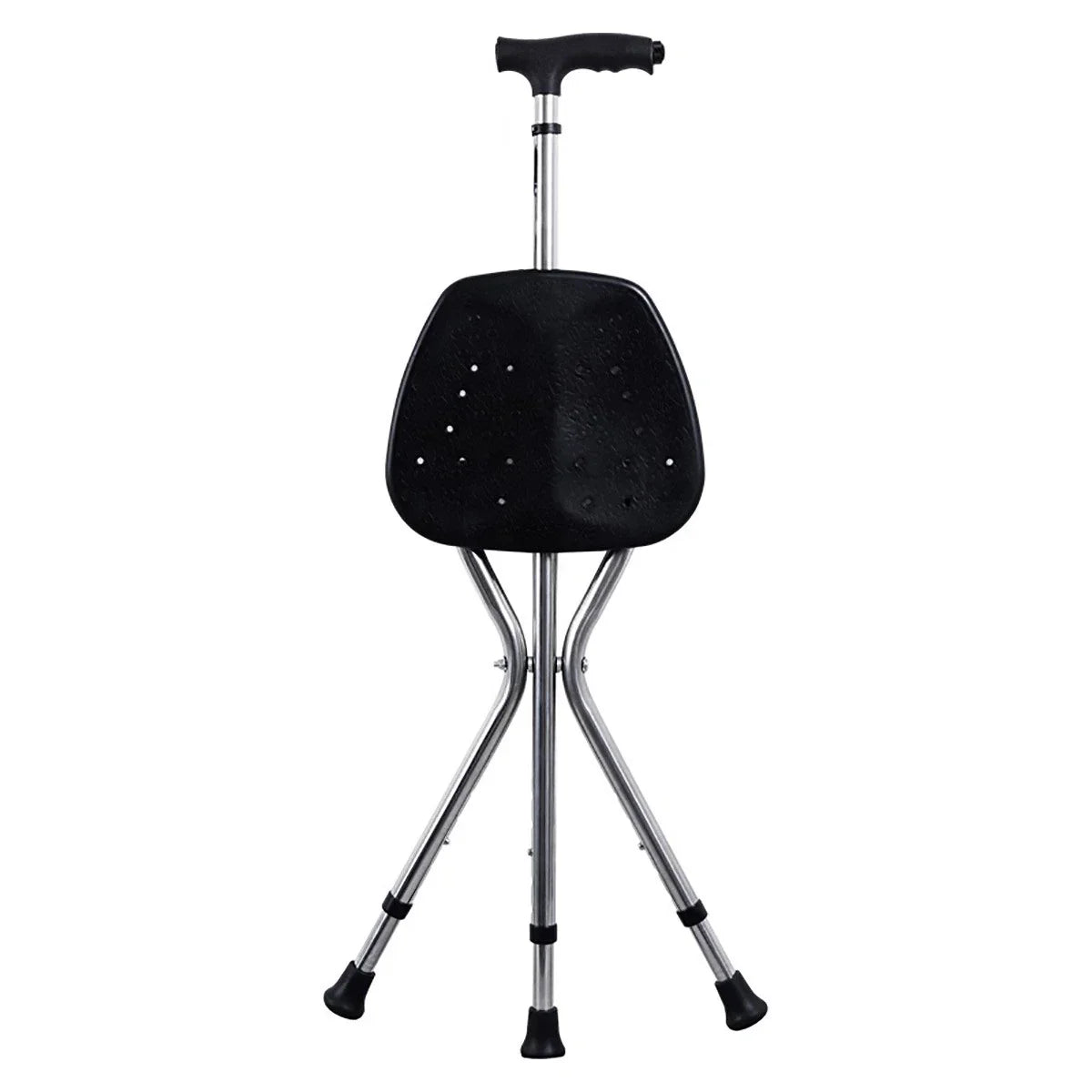 Folding Walking Hand Cane with Seat and Three Legs