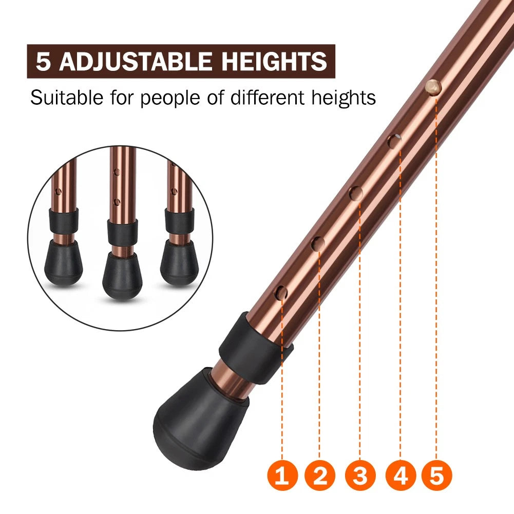 Folding Tripod Walking Hand Stick Stool with Seat and Three Legs