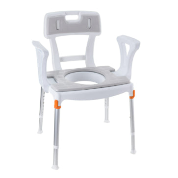 King Commode Chair with Backrest and Armrest
