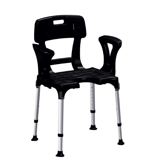 King Shower Chair with Cutout - Back & Armrests