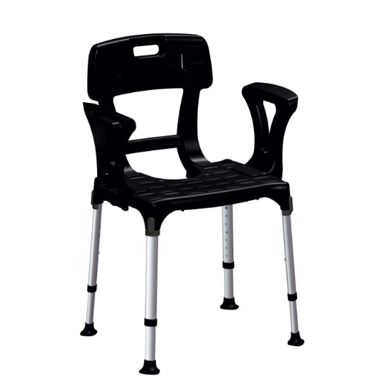 King Shower Chair with Cutout - Back & Armrests
