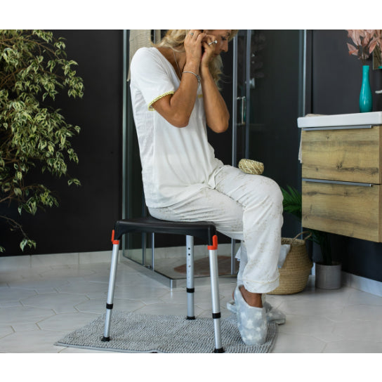 King Triangle shower Stool with Tray - Adjustable Height