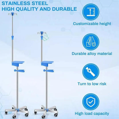 4MOBILITY WA Adjustable IV Pole with Tray - Blue 4M-IVPWT-BL - 4MOBILITY WA - Mandurah