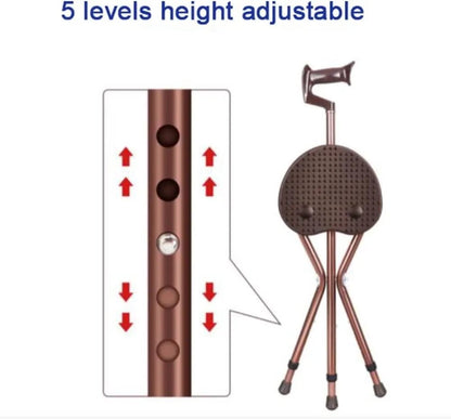 4MOBILITY WA Folding Tripod Walking Hand Stick Stool with Seat and Three Legs 4M_WSWS-RD - 4MOBILITY WA - Mandurah