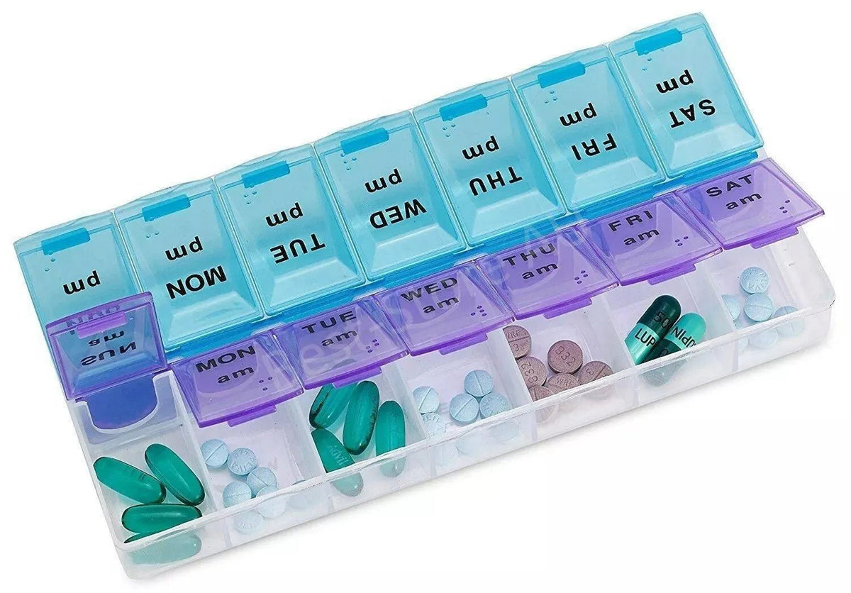 4MOBILITY WA Medication Storage Box Weekly Pill Organiser Case 14 Days 4M-MBOX-14 - 4MOBILITY WA - Mandurah