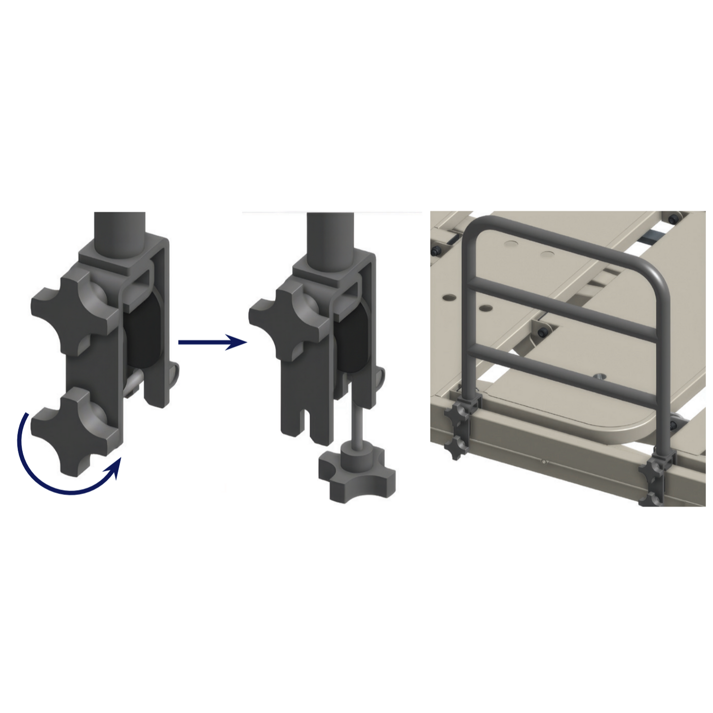 Aspire Clamp-On Bed Support Rail