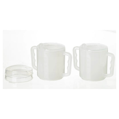 Two Handled Mug 270ml with Spout and Splash Lids (2XCups)