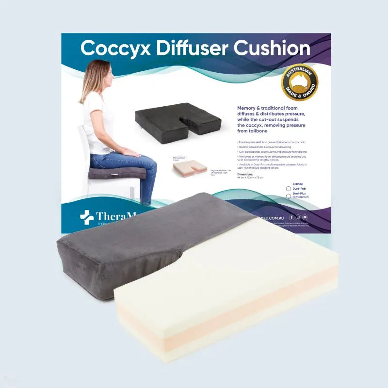 TheraMed Diffuser Coccyx Cushion - Memory Foam Seat Support