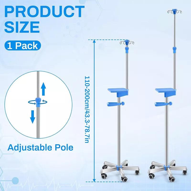 Adjustable IV Pole with Tray - 4M_IVPOLE_TRAY - 4MOBILITY WA