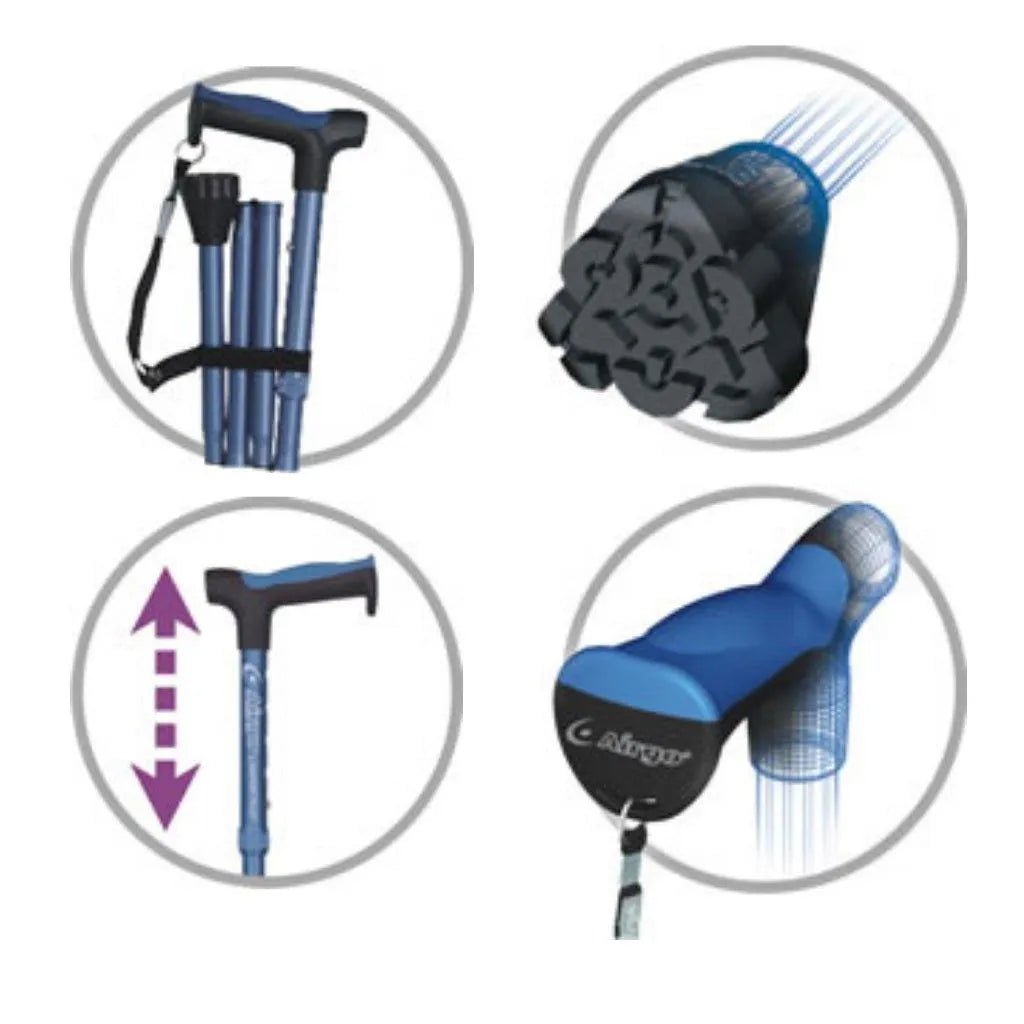 AIRGO Comfort Plus Folding Cane HMR730491 - 4MOBILITY WA - Mandurah