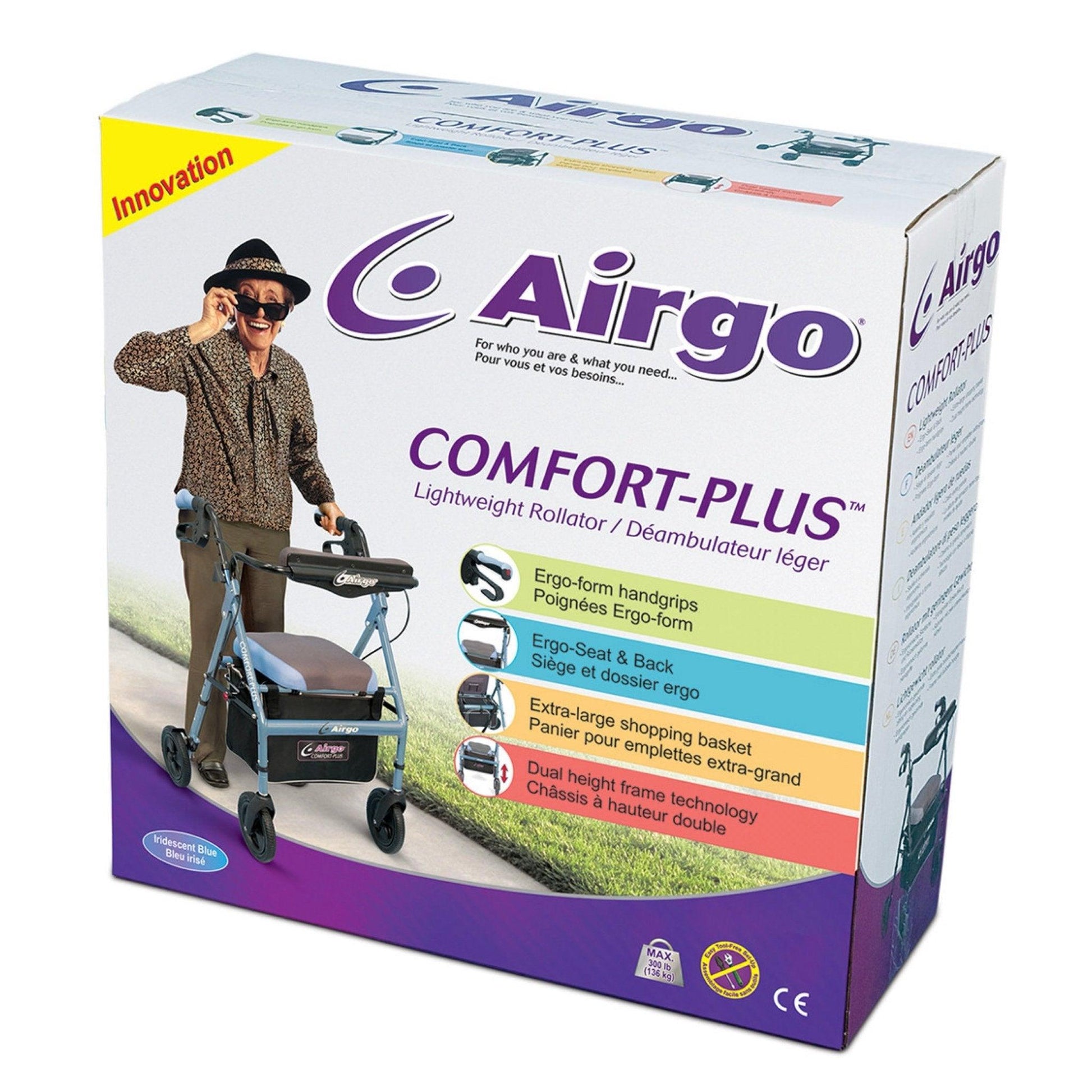 Airgo Comfort-Plus Rollator - Iridescent Blue - HMR700946 - 4MOBILITY WA