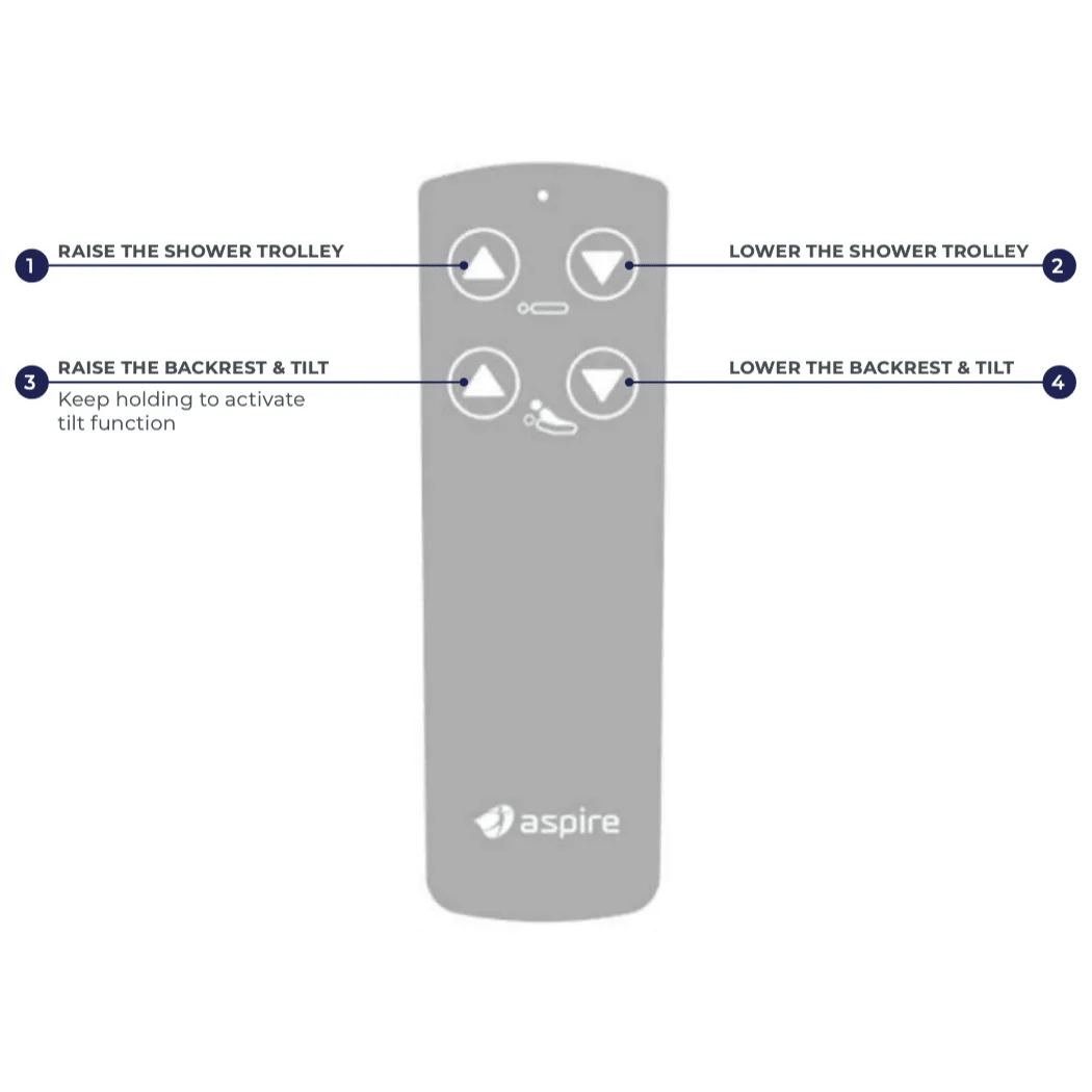 Aspire Aspire Electric Shower Trolley BTS148112 - 4MOBILITY WA - Mandurah