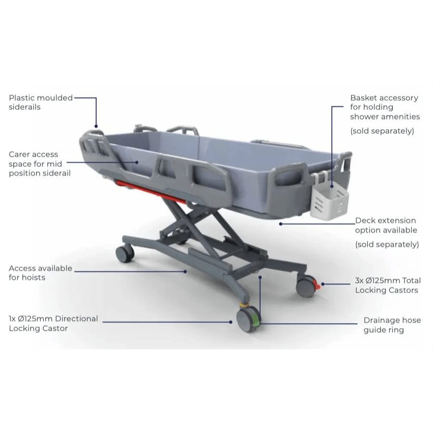 Aspire Aspire Electric Shower Trolley BTS148112 - 4MOBILITY WA - Mandurah