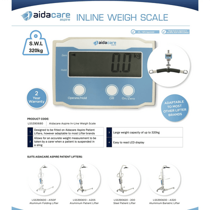 Aspire Aspire Inline Weigh Scale LSS390680 - 4MOBILITY WA - Mandurah