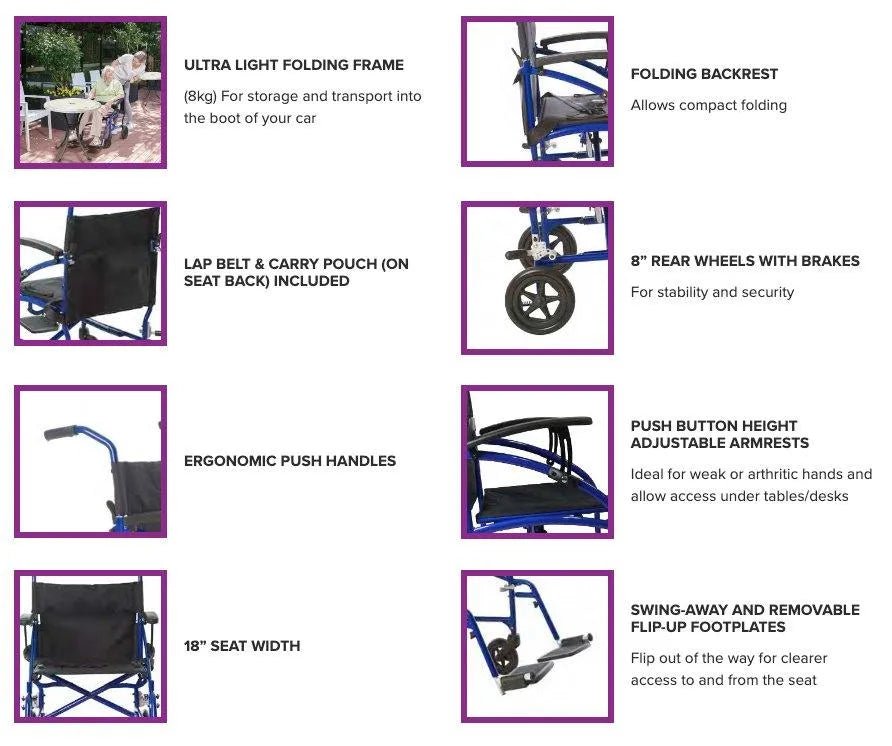 Aspire Aspire Ultra Lite Wheelchair MWS442300 - 4MOBILITY WA - Mandurah
