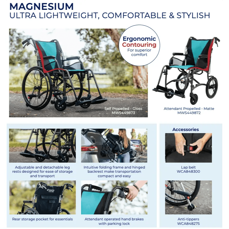 Aspire Aspire Vida MG Ultralight Magnesium Wheelchair MWS449872 - 4MOBILITY WA - Mandurah