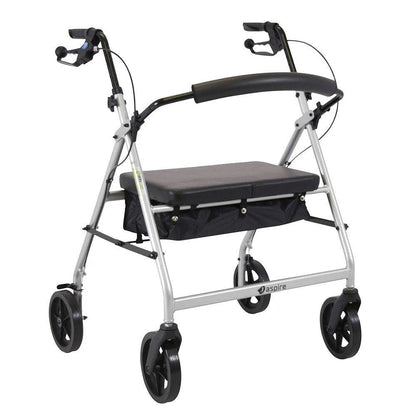 Aspire XL Seat Walker / Rollator - Silver