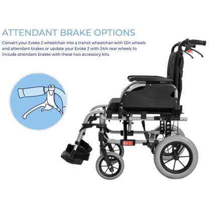 Aspire Attendant Propelled Conversion Kit with Brakes and Wheels for Aspire Evoke 2 WCA848594 - 4MOBILITY WA - Mandurah