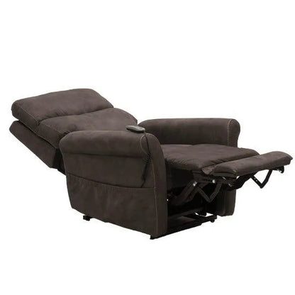 Aspire Da Vinci lift recliner chair in dark fabric with adjustable reclining feature for comfort