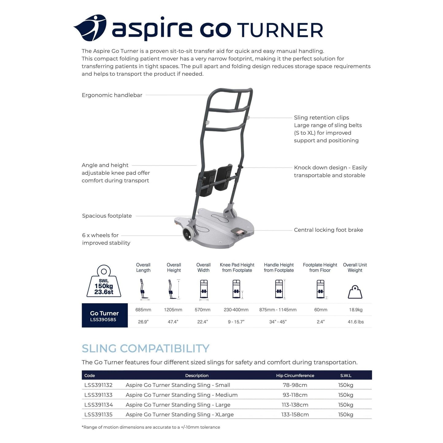 Aspire Go Turner - Patient Mover - LSS390585 - 4MOBILITY WA