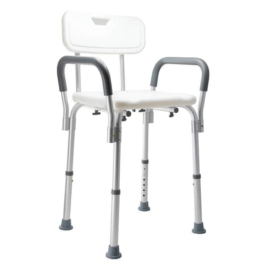 Aspire homecare shower chair with adjustable height and supportive armrests for safety and comfort