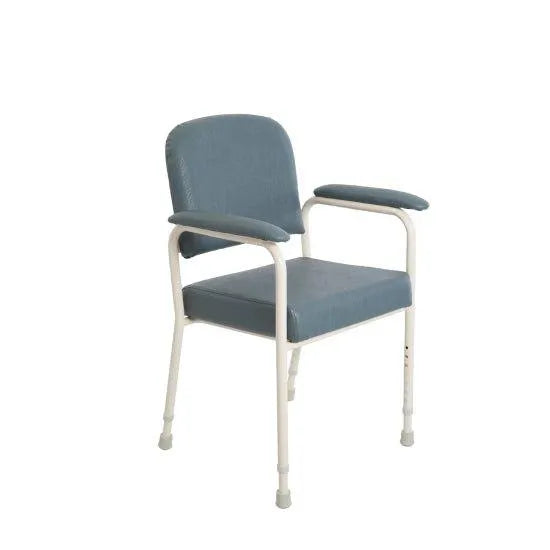 Aspire low back day chair in blue with adjustable height and armrests for comfort