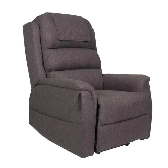 Aspire OREGON lift recline chair in gray fabric with plush cushioning for comfort and support