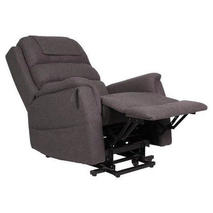 Aspire OREGON lift recline chair in gray fabric with adjustable footrest for ultimate comfort