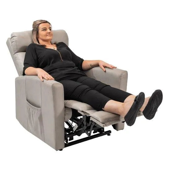 Aspire Renoir Quattro lift recliner chair in light gray with adjustable reclining function and comfortable seating