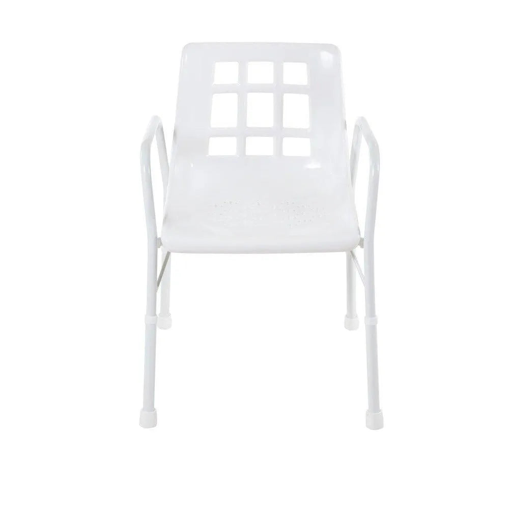 Aspire shower chair with a sturdy design and drainage holes for safety and comfort in the bathroom