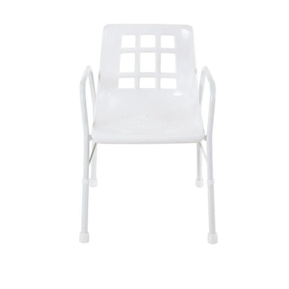 Aspire shower chair with a sturdy design and drainage holes for safety and comfort in the bathroom