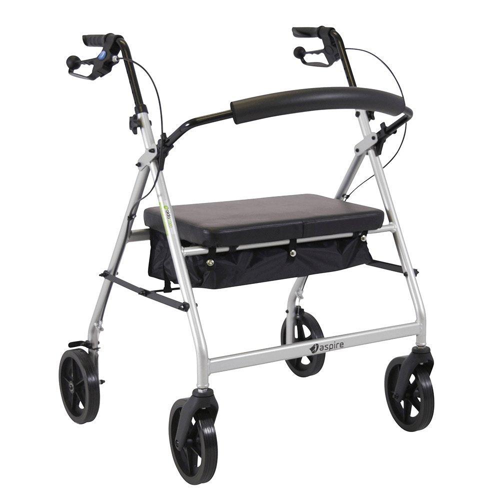 Aspire XL Seat Walker / Rollator - Silver - WAF750020SL - 4MOBILITY WA