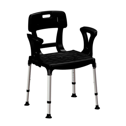 King Commode Chair with Backrest and Armrest