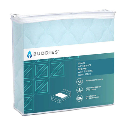 Buddies Smart Bed Pad - Waterproof Barrier - With Tuck Ins - F0298DBL0 - 4MOBILITY WA