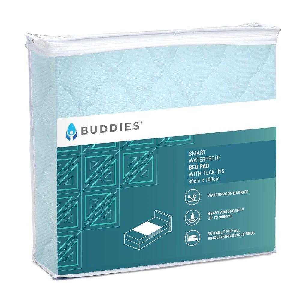 Buddies Smart Bed Pad - Waterproof Barrier - With Tuck Ins - F0298SGL0 - 4MOBILITY WA