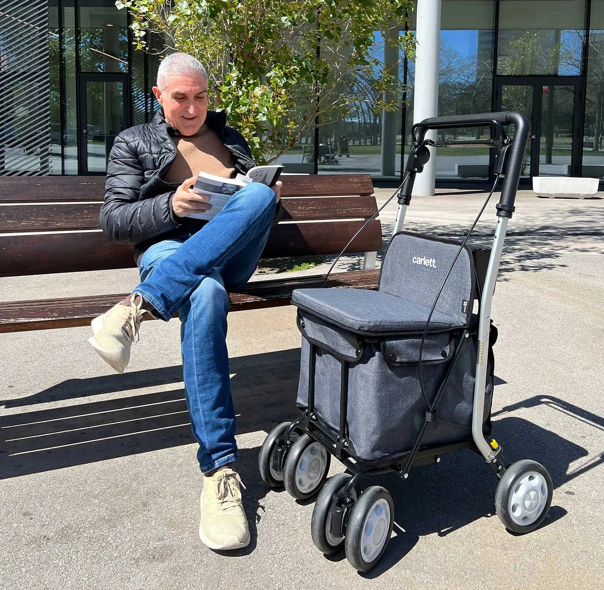 Carlett Carlett Comfort Move - Shopping Trolley Walker with Seat HMRLETT800M-S2 - 4MOBILITY WA - Mandurah