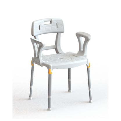 King Commode Chair with Backrest and Armrest